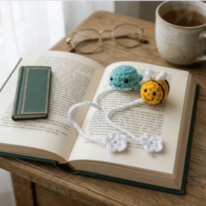 Crochet Bookmark Bee or Whale, Gift for Teacher, Back to School Gift, Book Lover Gift, Birthday Gift